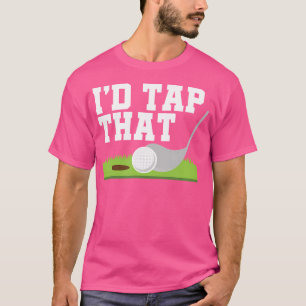 Ik tik op de golfclub van de golfer golfbal t-shirt