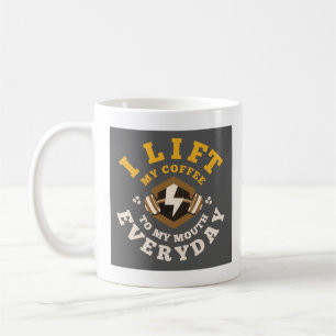Ik til elke dag op (Grijs/Goud) Koffiemok
