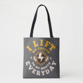Ik til elke dag op (Grijs/Goud) Tote Bag