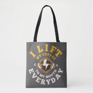 Ik til elke dag op (Grijs/Goud) Tote Bag