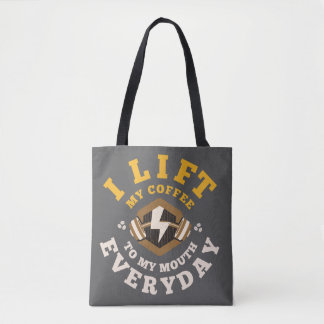 Ik til elke dag op (Grijs/Goud) Tote Bag