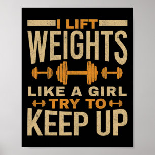 Ik til gewichten op als een meisje gym training bo poster