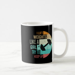 Ik til gewichten op als een meisje gym workout vro koffiemok