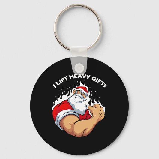 Ik til Heavy S Christmas Cool Santa Bodybuilding W Sleutelhanger (Voorkant)