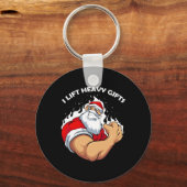 Ik til Heavy S Christmas Cool Santa Bodybuilding W Sleutelhanger (Voorkant)