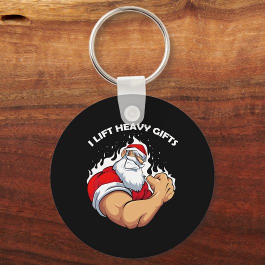 Ik til Heavy S Christmas Cool Santa Bodybuilding W Sleutelhanger (Voorkant)