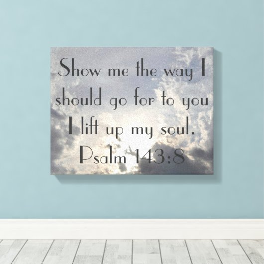 Ik til mijn in zielenbijbel gewikkelde doek op canvas afdruk (Insitu (Houten vloer))