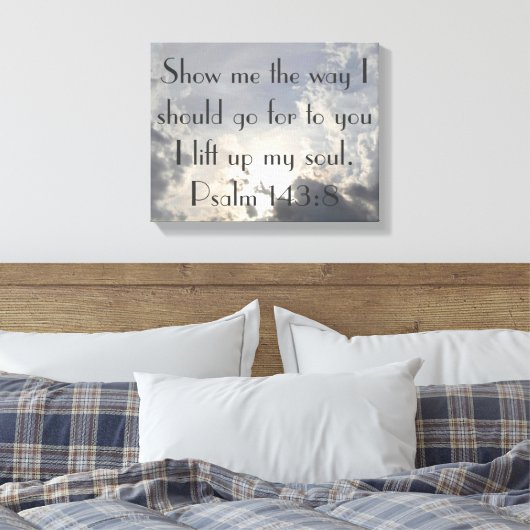 Ik til mijn in zielenbijbel gewikkelde doek op canvas afdruk (Insitu (Slaapkamer))