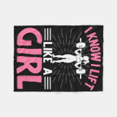 Ik til op als een meisje dat ik gewichtheffen doe fleece deken (Voorkant (Horizontaal))