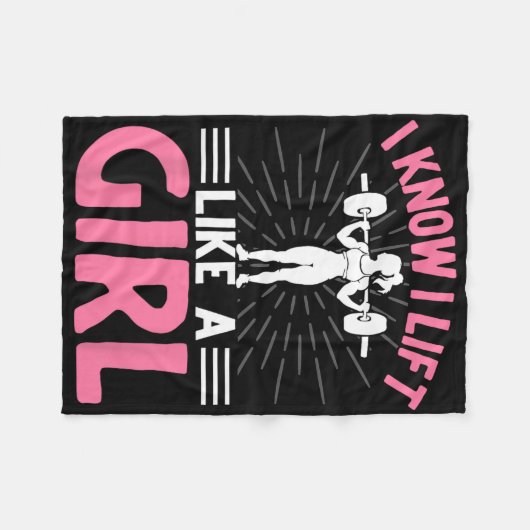 Ik til op als een meisje dat ik gewichtheffen doe fleece deken (Voorkant (Horizontaal))