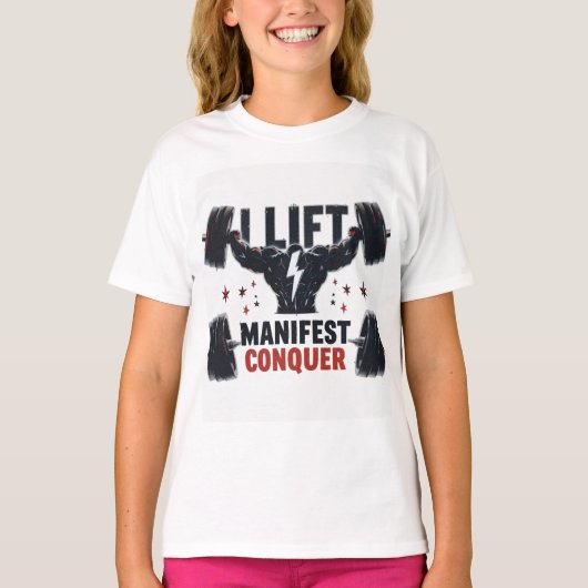 Ik til op, ik manifesteer, ik verover t-shirt (Voorkant)