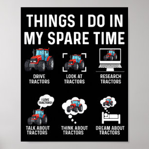 Ik Tractor Boer Landbouw Rancher Dingen Poster