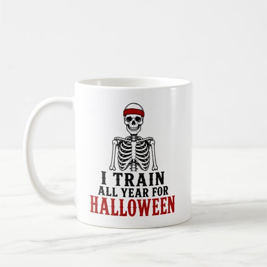Ik Train Het Hele Jaar Grappig Halloween Cadeau Koffiemok (Links)