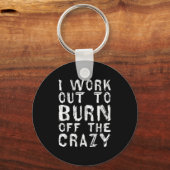 Ik train om de gekke grappige workout Moti af te b Sleutelhanger (Voorkant)