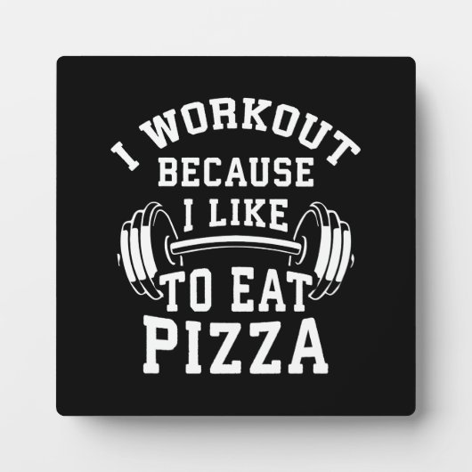 Ik train omdat ik graag pizza eet - Funny Gym Fotoplaat (Voorkant)