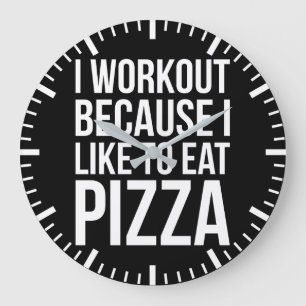 Ik train omdat ik van pizza hou - Funny Gym Novelt Grote Klok