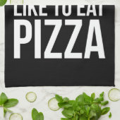 Ik train omdat ik van pizza hou - Funny Gym Novelt Theedoek (Gevouwen)