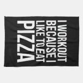 Ik train omdat ik van pizza hou - Funny Gym Novelt Theedoek (Horizontaal)