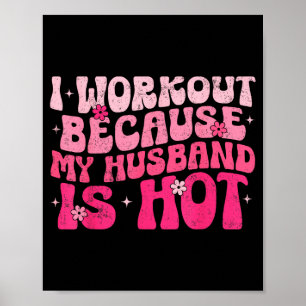 Ik train omdat man fitness gym poster