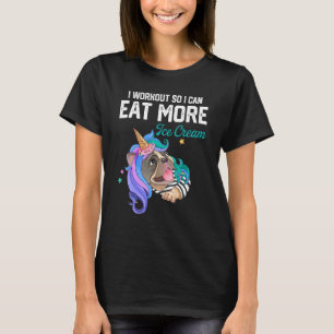 Ik train zodat ik meer ijs kan eten Aai honden Uni T-shirt
