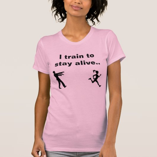 Ik trainen om in leven te blijven met lopend shirt (Voorkant)