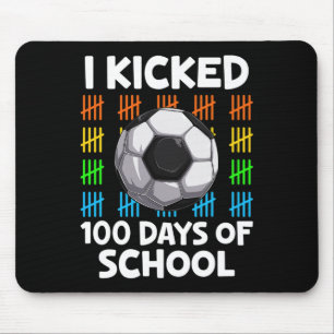 Ik trapte 100 dagen van school voetbal liefhebber muismat