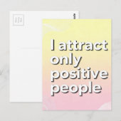 Ik trek alleen positieve mensen aan briefkaart (Voorkant / Achterkant)