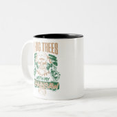 Ik trek bomen met een houthakkersbuis. tweekleurige koffiemok (Voorkant links)