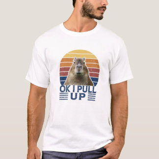 Ik trek Capybara Gort Funny Meme Rodent Vinta op T-shirt