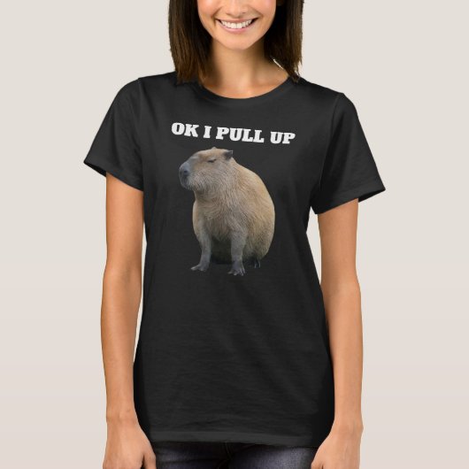 Ik trek Capybara Meme Capybara omhoog T-shirt (Voorkant)