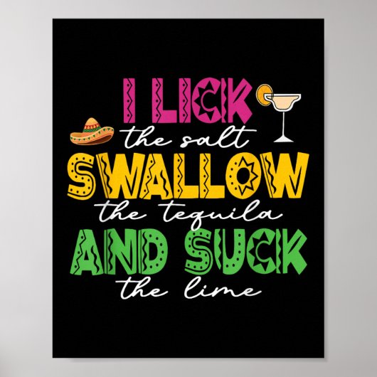 Ik trek de zoutslik in de Tequila Cinco de Mayo Poster (Voorkant)