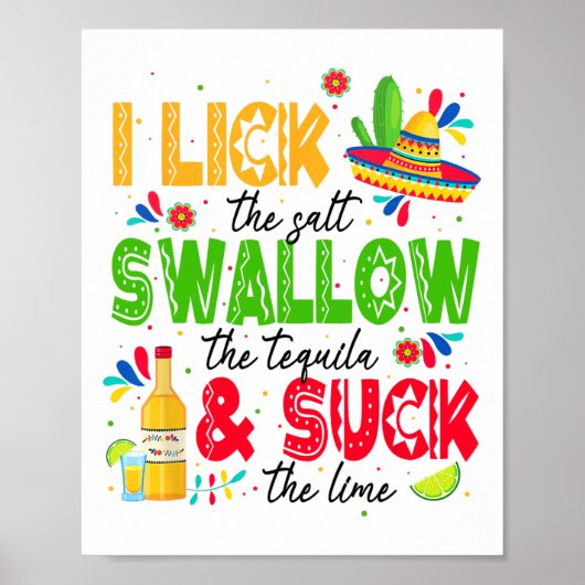 Ik trek de zoutslik in de Tequila Cinco de Mayo Poster (Voorkant)