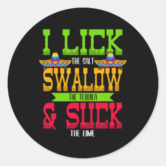 Ik trek de zoutslik in de Tequila Cinco de Mayo Ronde Sticker