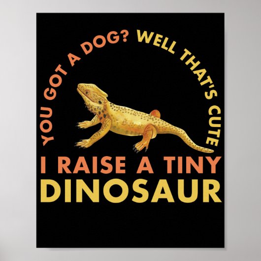 Ik trek een kleine dinosaur lizard reptielen op poster (Voorkant)