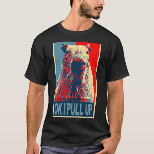 Ik trek Meme Cute capybara retro op T-shirt
