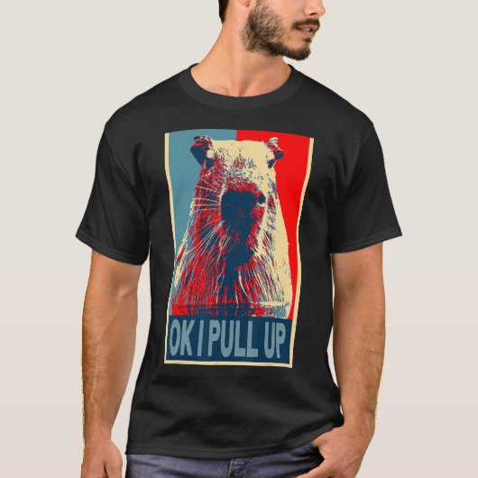 Ik trek Meme Cute capybara retro op T-shirt (Voorkant)