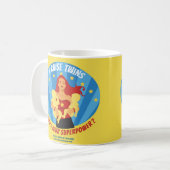 Ik trek Twins aan - Wat is je Superpower? Koffiemok (Voorkant links)