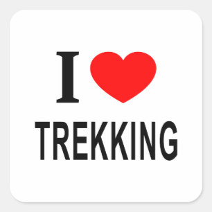 Ik ❤️ TREKKEN Ik hou van TREKKEN Ik HEART TREKKEN Vierkante Sticker