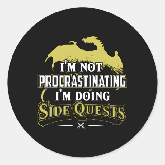 Ik treuzel niet dat ik nevenquests doe RPG Ronde Sticker (Voorkant)