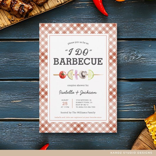 IK TROUW BBQ Barbecue Bruiloft Shower Uitnodiging