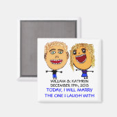 Ik trouw met mijn beste vriend Cartoon Magneet (Voorkant / Achterkant)