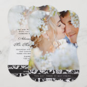 Ik trouw met mijn beste vriendinnetfoto Damask Wed Kaart (Voorkant / Achterkant)