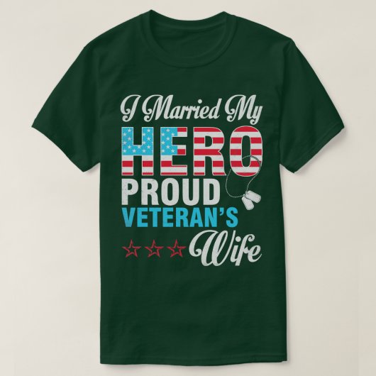 Ik trouwde met mijn held Trotse veteranen Vrouw Zi T-shirt (Design voorkant)