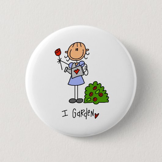 Ik tuinier ronde button 5,7 cm (Voorkant)