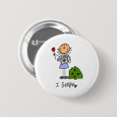 Ik tuinier ronde button 5,7 cm (Voorkant /achterkant)