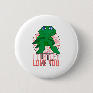 Ik Turtley hou van je Ronde Button 5,7 Cm