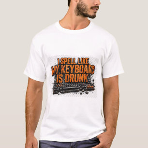 Ik typ alsof mijn toetsenbord dronken is Dyslexie T-shirt