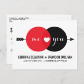 Ik & u het Hart van het Diagram van het Venn spare Aankondigingskaart (Voorkant / Achterkant)