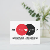 Ik & u het Hart van het Diagram van het Venn spare Aankondigingskaart (Staand voorkant)