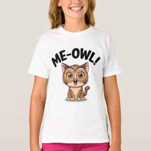 Ik-uil! Schattige kat in een uilenmasker 🐱🦉 T-shirt